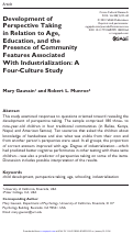 Cover page: Development of Perspective Taking in Relation to Age, Education, and the Presence of Community Features Associated With Industrialization