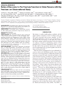 Cover page: Rates of Recovery to Pre-Fracture Function in Older Persons with Hip Fracture: an Observational Study.