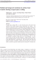 Cover page: Radial and temporal variations in surface heat transfer during cryogen spray cooling