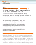 Cover page: Diversity, structure and convergent evolution of the global sponge microbiome.