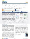 Cover page: Assessing Thermodynamic Selectivity of Solid-State Reactions for the Predictive Synthesis of Inorganic Materials.