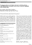 Cover page: Treatment patterns and clinical outcomes in elderly patients with HER2-positive metastatic breast cancer from the registHER observational study