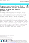 Cover page: Epigenome-wide meta-analysis of blood DNA methylation in newborns and children identifies numerous loci related to gestational age.