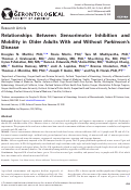 Cover page: Relationships Between Sensorimotor Inhibition and Mobility in Older Adults With and Without Parkinson's Disease.