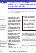 Cover page: Diagnostic accuracy of ASQ for screening of neurodevelopmental delays in low resource countries.