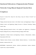 Cover page: Interfacial Fabrication of Supramolecular Polymer Networks Using Mussel-Inspired Catechol–Iron Complexes