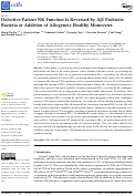 Cover page: Defective Patient NK Function Is Reversed by AJ2 Probiotic Bacteria or Addition of Allogeneic Healthy Monocytes.