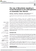 Cover page: The role of Mesothelin signaling in Portal Fibroblasts in the pathogenesis of cholestatic liver fibrosis