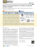 Cover page: Machine-Learning Rationalization and Prediction of Solid-State Synthesis Conditions