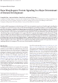 Cover page: Bone Morphogenic Protein Signaling Is a Major Determinant of Dentate Development