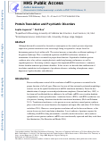 Cover page: Protein Translation and Psychiatric Disorders