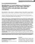 Cover page: Identification of novel deletions of 15q11q13 in Angelman syndrome by array-CGH: molecular characterization and genotype–phenotype correlations