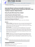 Cover page: Improving Maternal Cardiovascular Health in Underserved Populations: a Narrative Review of Behavioral Intervention Trials Targeting Postpartum Weight Retention