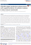 Cover page: Chlorella vulgaris production enhancement with supplementation of synthetic medium in dairy manure wastewater