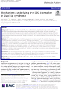 Cover page: Mechanisms underlying the EEG biomarker in Dup15q syndrome