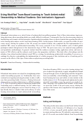 Cover page: Using Modified Team-Based Learning to Teach Antimicrobial Stewardship to Medical Students: One Institutions Approach.