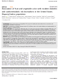 Cover page: Association of fruit and vegetable color with incident diabetes and cardiometabolic risk biomarkers in the United States Hispanic/Latino population