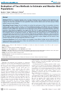 Cover page: Evaluation of Two Methods to Estimate and Monitor Bird Populations