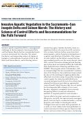 Cover page: Invasive Aquatic Vegetation in the Sacramento–San Joaquin Delta and Suisun Marsh: The History and Science of Control Efforts and Recommendations for the Path Forward