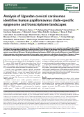 Cover page: Analysis of Ugandan cervical carcinomas identifies human papillomavirus clade-specific epigenome and transcriptome landscapes.