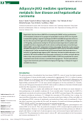 Cover page: Adipocyte JAK2 mediates spontaneous metabolic liver disease and hepatocellular carcinoma