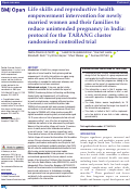 Cover page: Life skills and reproductive health empowerment intervention for newly married women and their families to reduce unintended pregnancy in India: protocol for the TARANG cluster randomised controlled trial