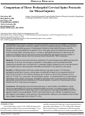 Cover page: Comparison of Three Prehospital Cervical Spine Protocols to Missed Injuries