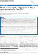 Cover page: MGMR: leveraging RNA-Seq population data to optimize expression estimation