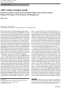 Cover page: AIDS: Setting a Feminist Agenda: Edited by Lesley Doyal, Jennie Naido, and Tamsin Wilton. Taylor &amp; Francis, Bristol, England, 1994, 208 pp., $75.00 (hardback), $27.00 (paperback)