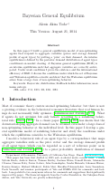 Cover page: Bayesian general equilibrium