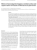 Cover page: Effects of increasing fire frequency on black carbon and organic matter in Podzols of Siberian Scots pine forests