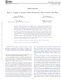 Cover page: Risk of cognitive declines with retirement: Who declines and why?