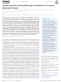 Cover page: Synapse-specific catecholaminergic modulation of neuronal glutamate release.