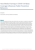 Cover page: How Media Framing in COVID-19 News Coverage Influences Public Preventive Behaviors