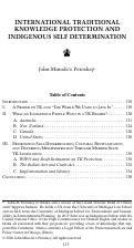 Cover page: International Traditional Knowledge Protection and Indigenous Self Determination