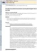 Cover page: Prostate cancer risk assessment