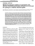 Cover page: Metatranscriptomic evidence of pervasive and diverse chemolithoautotrophy relevant to C, S, N and Fe cycling in a shallow alluvial aquifer