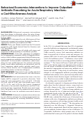 Cover page: Behavioral Economics Interventions to Improve Outpatient Antibiotic Prescribing for Acute Respiratory Infections: a Cost-Effectiveness Analysis