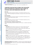 Cover page: Cognitive Function Trajectories in Association With the Depressive Symptoms Trajectories in Systemic Lupus Erythematosus Over Time