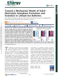 Cover page: Toward a Mechanistic Model of Solid–Electrolyte Interphase Formation and Evolution in Lithium-Ion Batteries