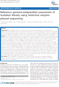 Cover page: Reference genome-independent assessment of mutation density using restriction enzyme-phased sequencing