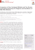 Cover page: Comparison of Four Serological Methods and Two Reverse Transcription-PCR Assays for Diagnosis and Surveillance of Zika Virus Infection