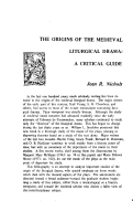 Cover page: The Origins of the Medieval Liturgical Drama: A Critical Guide