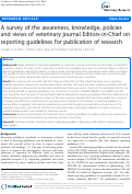 Cover page: A survey of the awareness, knowledge, policies and views of veterinary journal Editors-in-Chief on reporting guidelines for publication of research