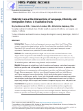 Cover page: Maternity Care at the Intersections of Language, Ethnicity, and Immigration Status: A Qualitative Study.