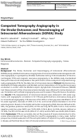 Cover page: Computed Tomography Angiography in the Stroke Outcomes and Neuroimaging of Intracranial Atherosclerosis (SONIA) Study