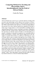 Cover page: Competing Methods for Teaching and Researching Africa: Interdisciplinarity and the Field of African Studies