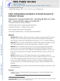 Cover page: Public Understanding and Opinions regarding Genetic Research on Alzheimer’s Disease