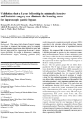 Cover page: Validation that a 1-year fellowship in minimally invasive and bariatric surgery can eliminate the learning curve for laparoscopic gastric bypass