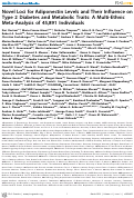 Cover page: Novel Loci for Adiponectin Levels and Their Influence on Type 2 Diabetes and Metabolic Traits: A Multi-Ethnic Meta-Analysis of 45,891 Individuals